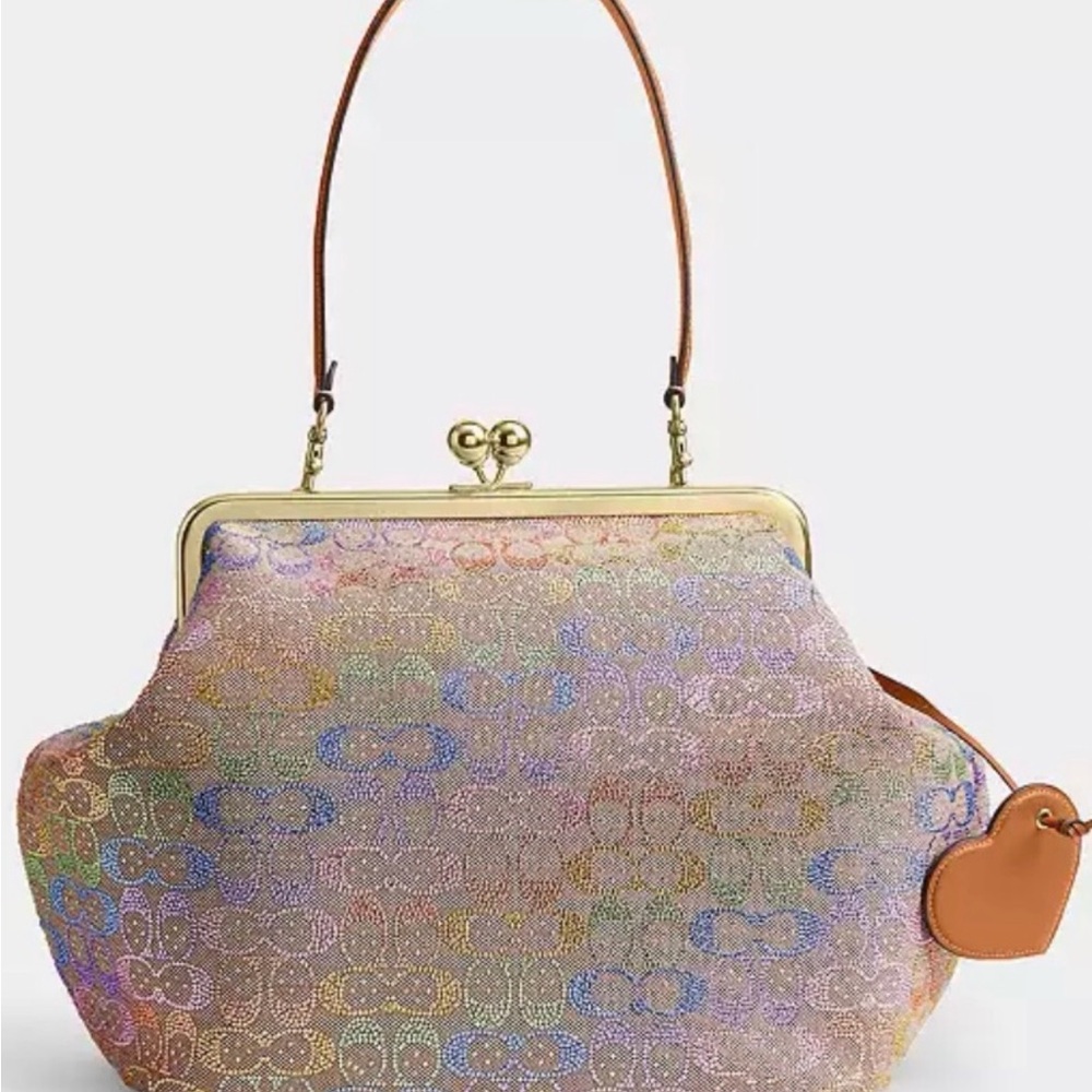 Coach Kisslock Large Frame Crystal Rainbow Bag - Picture 8 of 10
